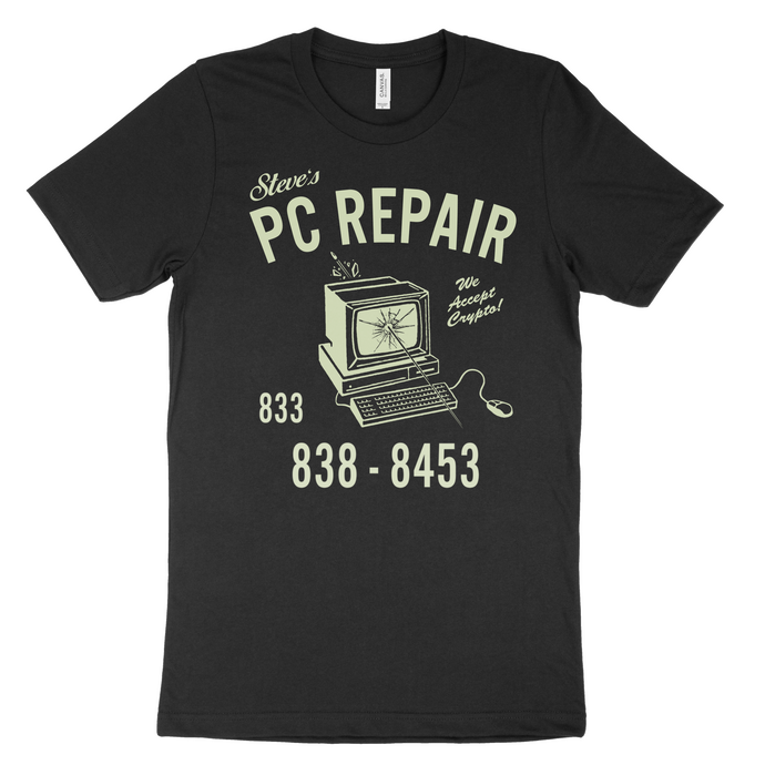 Steve's PC Repair Black T-shirt