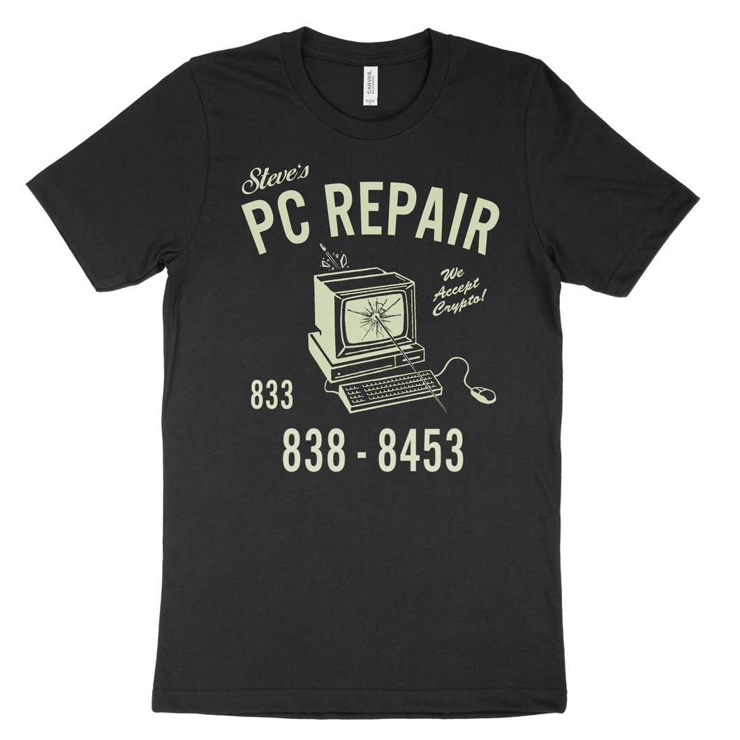 Steve's PC Repair Black T-shirt